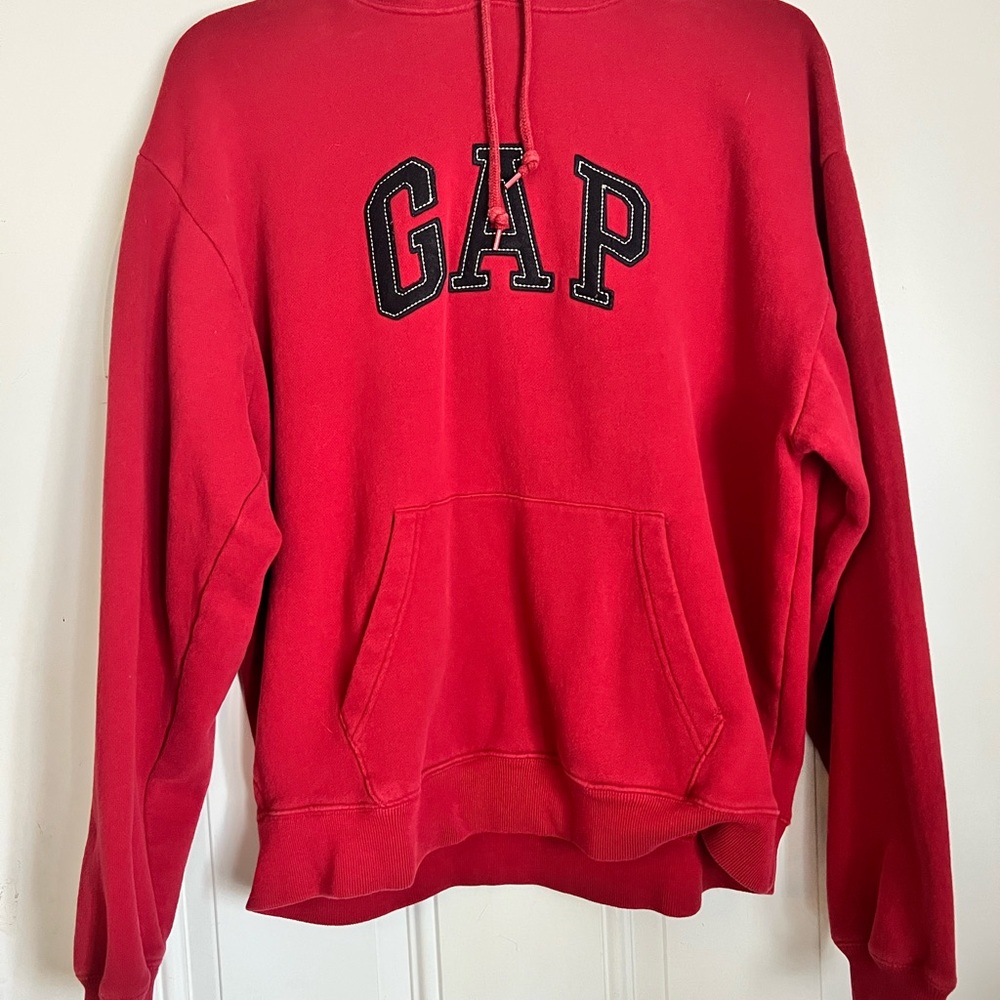 GAP Dark Red Spell Out Hoodie Men’s XL EUC